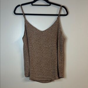 Mine Brown Fitted Camisole with V-Neckline